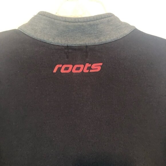 Roots Athletics 1/4 Zip Sweatshirt Mens XLg  Heathered Grey with Black Trim - Picture 7 of 10